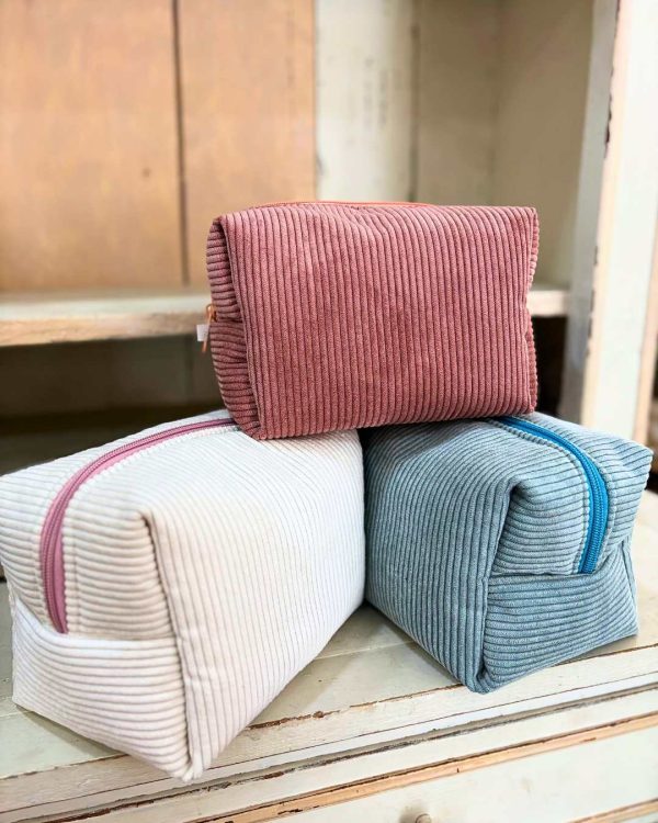 Trousse size grande - rosa, bianca e azzurra